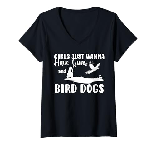 Damen Girls Just Wanna Have Guns Pheasant Hunting T-Shirt mit V-Ausschnitt Damen Girls Just Wanna Have Guns Pheasant Hunting T-Shirt mit V-Ausschnitt von Fasan Jagd Design Ideen
