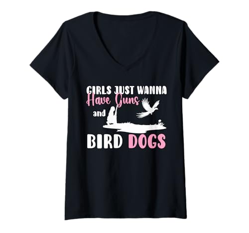 Damen Girls Just Wanna Have Guns Pheasant Hunting T-Shirt mit V-Ausschnitt Damen Girls Just Wanna Have Guns Pheasant Hunting T-Shirt mit V-Ausschnitt von Fasan Jagd Design Ideen