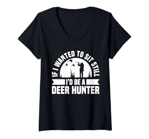 Damen If I Wanted To Sit Still Pheasant Hunting T-Shirt mit V-Ausschnitt Damen If I Wanted To Sit Still Pheasant Hunting T-Shirt mit V-Ausschnitt von Fasan Jagd Design Ideen