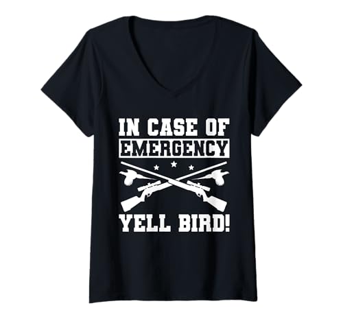 Damen In Case Of Emergency Yell Bird! Pheasant Hunting T-Shirt mit V-Ausschnitt Damen In Case Of Emergency Yell Bird! Pheasant Hunting T-Shirt mit V-Ausschnitt von Fasan Jagd Design Ideen