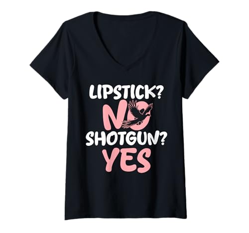 Damen Lipstick? No Shotgun? Yes Pheasant Hunting T-Shirt mit V-Ausschnitt Damen Lipstick? No Shotgun? Yes Pheasant Hunting T-Shirt mit V-Ausschnitt von Fasan Jagd Design Ideen