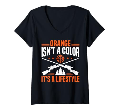 Damen Orange Isnt A Color Its A Lifestyle Pheasant Hunting T-Shirt mit V-Ausschnitt Damen Orange Isnt A Color Its A Lifestyle Pheasant Hunting T-Shirt mit V-Ausschnitt von Fasan Jagd Design Ideen