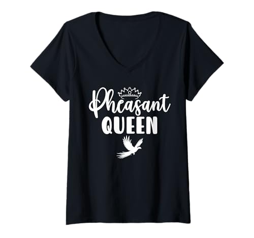 Damen Pheasant Hunting Queen T-Shirt mit V-Ausschnitt Damen Pheasant Hunting Queen T-Shirt mit V-Ausschnitt von Fasan Jagd Design Ideen