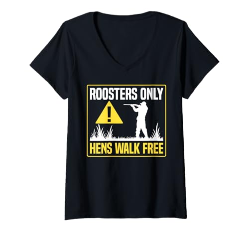 Damen Roosters Only Hens Walk Free Pheasant Hunting T-Shirt mit V-Ausschnitt Damen Roosters Only Hens Walk Free Pheasant Hunting T-Shirt mit V-Ausschnitt von Fasan Jagd Design Ideen