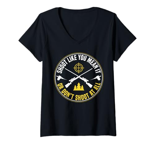 Damen Shoot Like You Mean It Pheasant Hunting T-Shirt mit V-Ausschnitt Damen Shoot Like You Mean It Pheasant Hunting T-Shirt mit V-Ausschnitt von Fasan Jagd Design Ideen