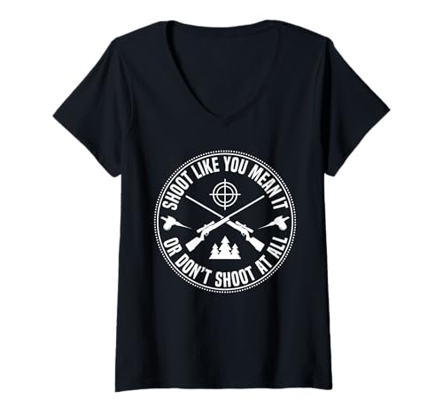 Damen Shoot Like You Mean It Pheasant Hunting T-Shirt mit V-Ausschnitt Damen Shoot Like You Mean It Pheasant Hunting T-Shirt mit V-Ausschnitt von Fasan Jagd Design Ideen