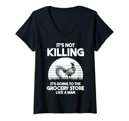 Damen Its Not Killing Pheasant Hunting T-Shirt mit V-Ausschnitt von Fasan Jagt Design Hühnervögel
