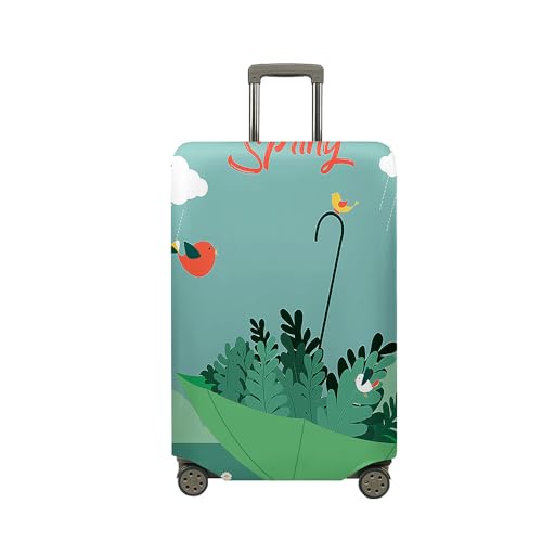 Fasbuy Kofferhülle Kofferschutzhülle mit 18-32 Zoll, Elastisch Koffer Schutzhülle Waschechter Regenschirm-Muster Reise kofferüberzug, Reisekoffer Trolley Case kofferschutz (Vögelchen,S) von Fasbuy