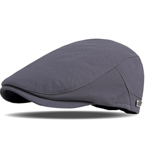 Fasbys Schirmmützen Baskenmützen Herren Flatcap Newsboy Schiebermütze Barett (C327G_Grey) von Fasbys