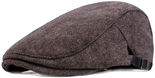 Mens Classic Newsboy Cap Ivy Gatsby Duckbill Hat Adjustable Cabbie Cap (Coffee) von Fasbys