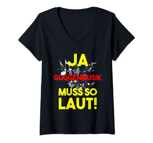 Damen Guggenmusik Guggenmusiker Kostüm Narren Musiker Spruch Häs T-Shirt mit V-Ausschnitt Damen Guggenmusik Guggenmusiker Kostüm Narren Musiker Spruch Häs T-Shirt mit V-Ausschnitt von Fasching, Fasnet, Fasnacht & Karneval Kostüme