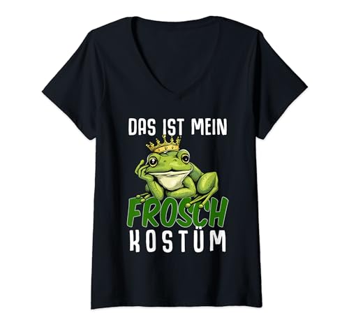 Damen Frosch Kostüm Karneval Froschkünig Verkleidung Köln T-Shirt mit V-Ausschnitt Damen Frosch Kostüm Karneval Froschkünig Verkleidung Köln T-Shirt mit V-Ausschnitt von Fasching Frosch Verkleidung Kostüm