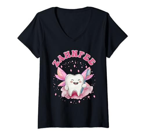 Damen Karneval Kostüm Frauen ZAHNFEE Lustiges Fasching Kostüm T-Shirt mit V-Ausschnitt Damen Karneval Kostüm Frauen ZAHNFEE Lustiges Fasching Kostüm T-Shirt mit V-Ausschnitt von Fasching Geschenk Karneval Shirt Faschingsparty