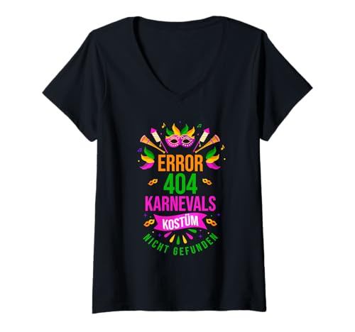 Damen Karnevalskostüm Fasching Karneval T-Shirt mit V-Ausschnitt Damen Karnevalskostüm Fasching Karneval T-Shirt mit V-Ausschnitt von Fasching Karneval Karnevalist