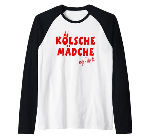 Kölsche Mädchen op Jöck, Karnevalsumzug Köln Rut und Wiess Raglan Kölsche Mädchen op Jöck, Karnevalsumzug Köln Rut und Wiess Raglan von Fasching Karneval Köln Kostüm für Damen und Herren