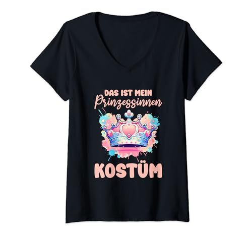 Damen Das Ist Mein Prinzessinnen Kostüm T-Shirt mit V-Ausschnitt Damen Das Ist Mein Prinzessinnen Kostüm T-Shirt mit V-Ausschnitt von Fasching Karnval Ersatzkostüme