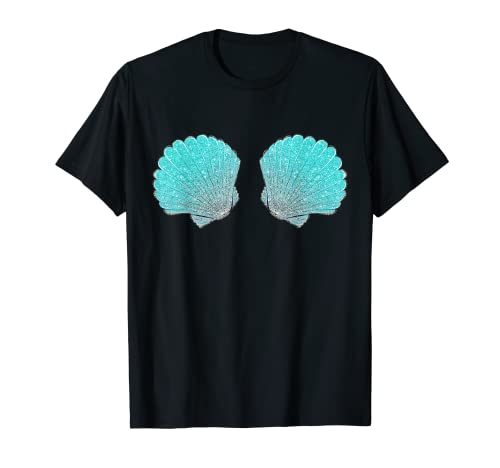 Meerjungfrau Muschel BH Bikini Karneval Kostüm T-Shirt von Fasching King Verkleidung