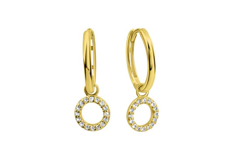 Fascination by Ellen K. Paar Creolen Gold 585 mit 32 echten Weißtopasen 14mm Durchmesser von Fascination by Ellen K.