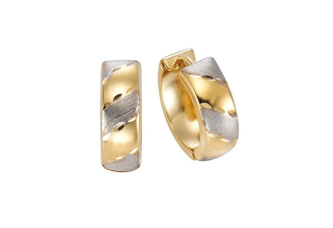 Fascination by Ellen K. Paar Creolen 585 Gold zweifarbig 15mm von Fascination by Ellen K.