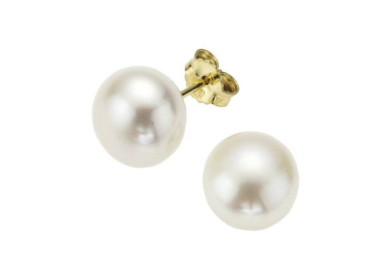 Fascination by Ellen K. Paar Ohrstecker Gold 585 mit weißen Perlen 7-7,5mm von Fascination by Ellen K.