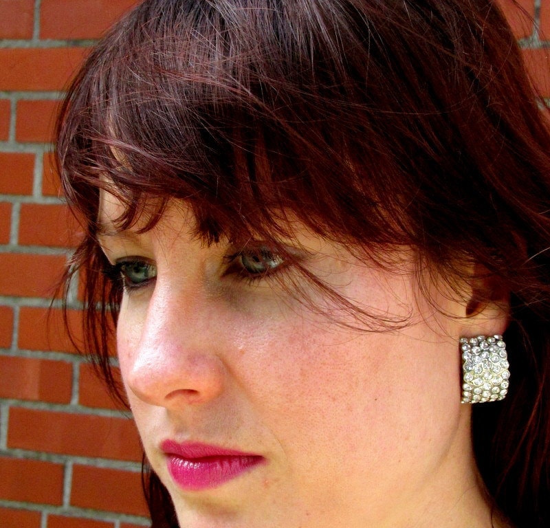 Vintage 70Er 80Er Gilda Strass Ohrringe Clip Ons Disco, Dynasty, & Jenseits Vintage 70Er 80Er Gilda Strass Ohrringe Clip Ons Disco, Dynasty, & Jenseits von FascinationVintage