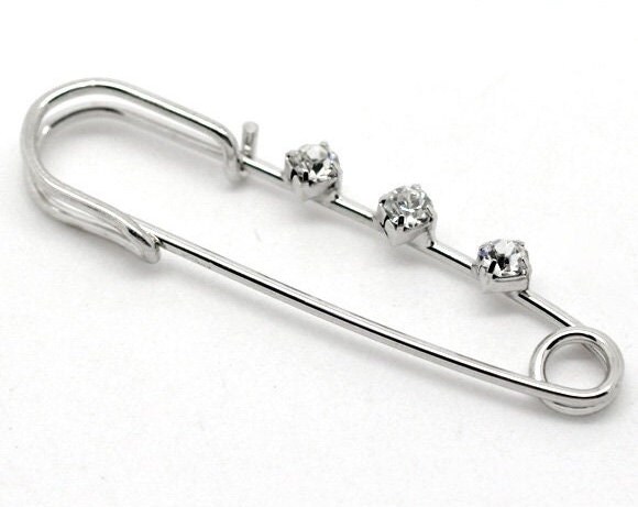 2x Broschennadeln , Broschen, Nadeln Anstecknadel, Silber, Strass von FascinumShopCOM