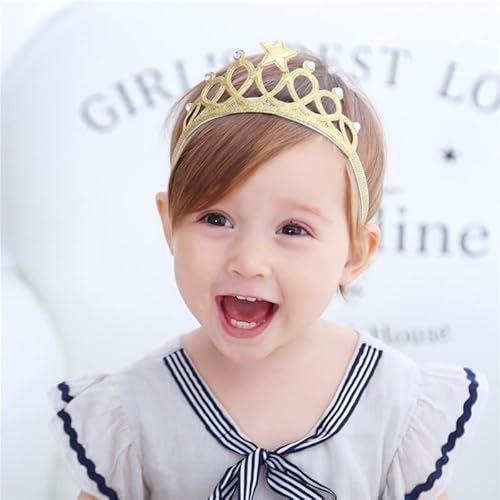 Fashbad Mädchen Stirnbänder Glänzende Krone Haarband Prinzessin Krone Stirnband für Kinder Kinder Kleid Party Geburtstag Halloween Weihnachten Party(Packung mit 2)(A) von Fashband