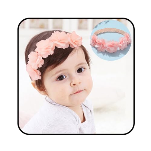 Fashband Baby Mädchen Floral Stirnbänder Elastische Krone Rosa Haarband Weich Niedlich für Kinder als Party Hochzeit Fotografie Haar Zubehör von Fashband