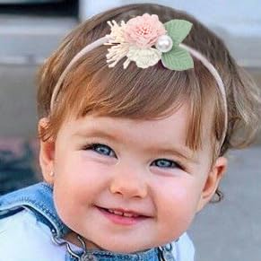 Fashband Baby Mädchen Nylon Stirnbänder Blume Krone Stirnband elastische Turban Kopfbedeckung für Kinder Säuglinge Kleinkinder von Fashband