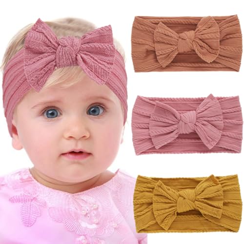 Fashband Baby Mädchen Nylon Stirnbänder Blumenkrone Haarbänder elastisch weich Headwrap Haarschmuck für Neugeborene Kleinkinder und Kinder für Kinder Kleinkinder (F) von Fashband