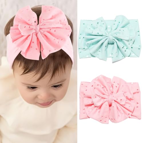 Fashband Baby Mädchen Nylon Stirnbänder Blumenkrone Haarbänder elastisch weich Headwrap Haarschmuck für Neugeborene Kleinkinder und Kinder für Kinder Kleinkinder (L) von Fashband