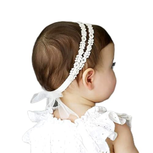 Fashband Baby Mädchen Stirnbänder elastische Doppelspitze Blume Stirnband weichen Bogen Headwrap Haarschmuck für Mädchen von Fashband