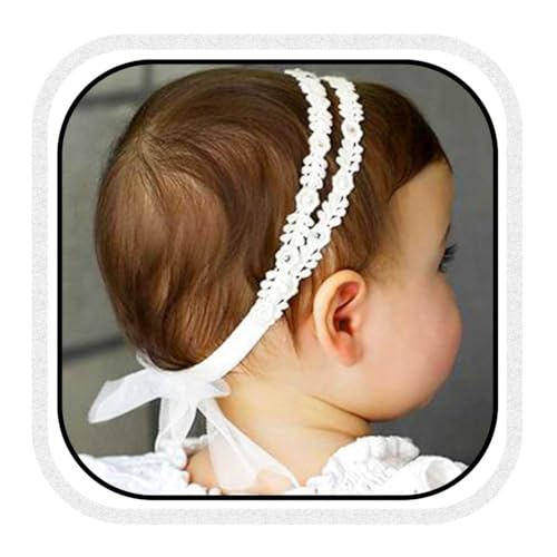 Fashband Baby Mädchen Stirnbänder elastische Doppelspitze Blume Stirnband weichen Bogen Headwrap Haarschmuck für Mädchen von Fashband
