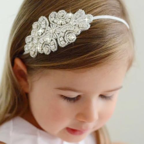 Fashband Baby Mädchen Stirnband Big Crystal Strass Stirnband elastisches feines Haarband Haarschmuck für Kleinkind Mädchen von Fashband