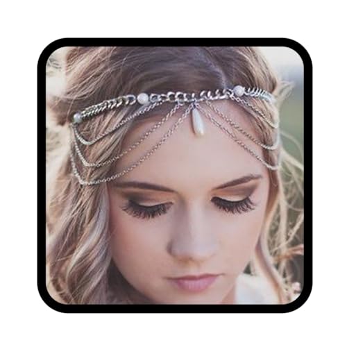 Fashband Boho Kopfkette Kopfschmuck Strass Festival Haarschmuck Braut Hochzeit Haarkette Schmuck für Frauen und Mädchen von Fashband