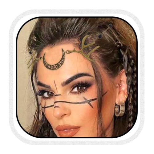 Fashband Boho Mondkopfkette Gold Vintage Kopfschmuck Geweih Festival Haarschmuck Blume Braut Hochzeit Haarkette Schmuck für Frauen und Mädchen von Fashband