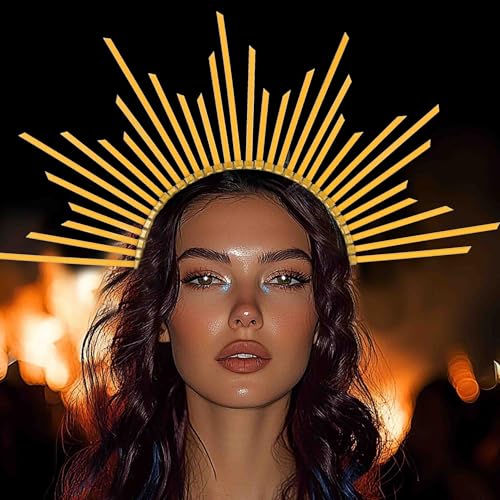 Fashband Mary Halo Krone Stirnband Spiked Sunburst Krone Göttin Kopfbedeckung Cosplay Halloween Party Haarschmuck für Frauen von Fashband