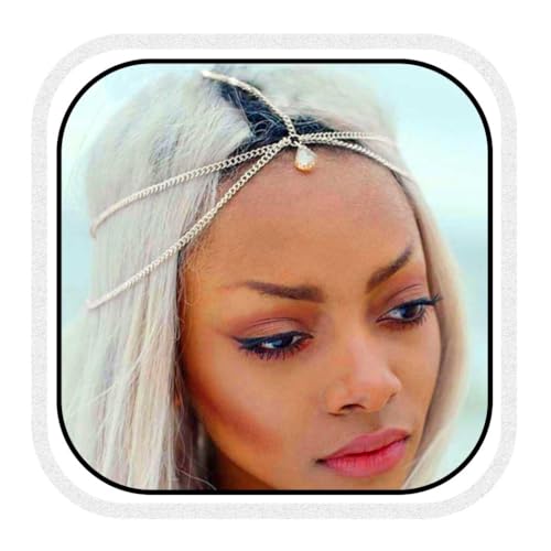 Fashband Stirnkette Boho Stirnband Braut Kopfschmuck Kopfschmuck Geburtstag Prom Crown Tiara Mode Haarschmuck für Frauen und Mädchen von Fashband