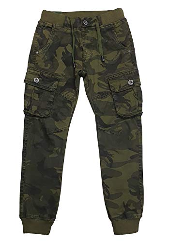 Fashion Boy Coole Jungen Cargo Stretch Hose, Camouflage grün Muster, Gr. 122, J5846.8 von Fashion Boy