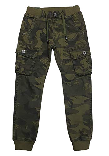 Fashion Boy Coole Jungen Cargo Stretch Hose, Camouflage grün Muster, Gr. 140/146, J5846.12 von Fashion Boy