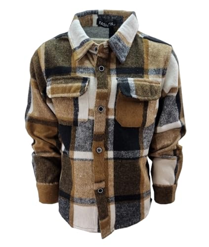 Fashion Boy Flanellhemd Kariertes Hemd Holzfällerhemd in Braun, Gr. 110/116, JS117.6 von Fashion Boy