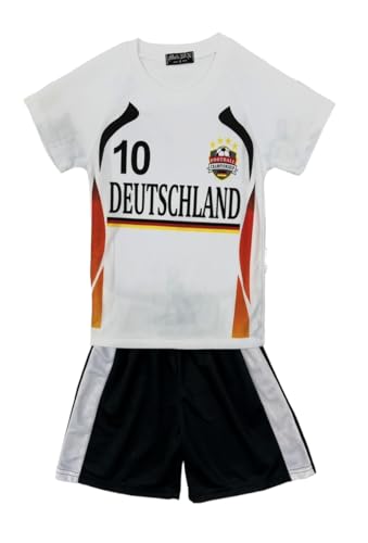 Fashion Boy Fussball Fan Set Deutschland Germany Trikot + Shorts, in Weiß, Gr. 104, JS780.4 von Fashion Boy