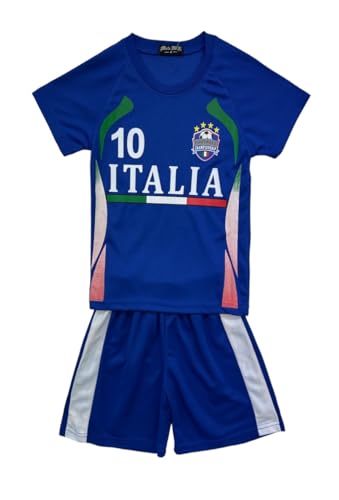 Fussball Fan Set Italia, Italien, Trikot + Shorts, in Blau, Gr. 152, JS75.14 von Fashion Boy