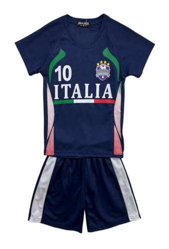 Fussball Fan Set Italia, Italien, Trikot + Shorts, in Dunkelblau, Gr. 128-134, JS75.10 von Fashion Boy