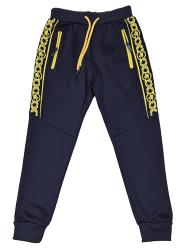 Fashion Boy Jogginghose Freizeithose warm gefüttert in Blau/Gelb, Gr. 98/104, J285.4 von Fashion Boy