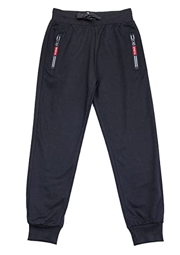 Fashion Boy Jungen/Mädchen Jogginghose Freizeithose Sporthose in Schwarz, Gr. 110/116, J6319.6 von Fashion Boy