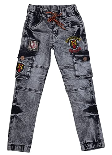 Fashion Boy Jungen Cargo Hose Jeans, Gr. 110/116, j2183.6 von Fashion Boy