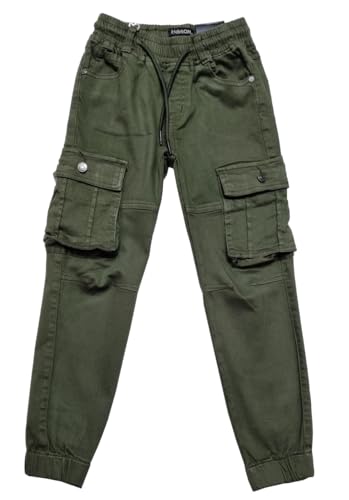 Fashion Boy Jungen Hose Cargo Cargohose in Olive, Gr. 110/116, J48.6 von Fashion Boy