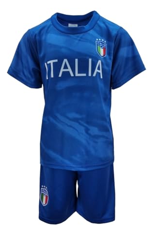 Personalisiertes Fußball Fan Set Italia, Italien, Trikot + Shorts, in Blau, Gr. 140-146, JS201.12 von Fashion Boy