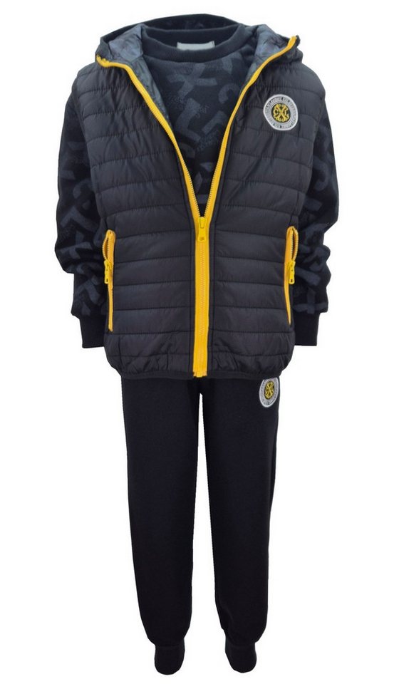 Fashion Boy Sweatanzug Freizeitset mit Weste, Kapuzen Jacke, Sweatshirt + Jogginghose, JF014 von Fashion Boy